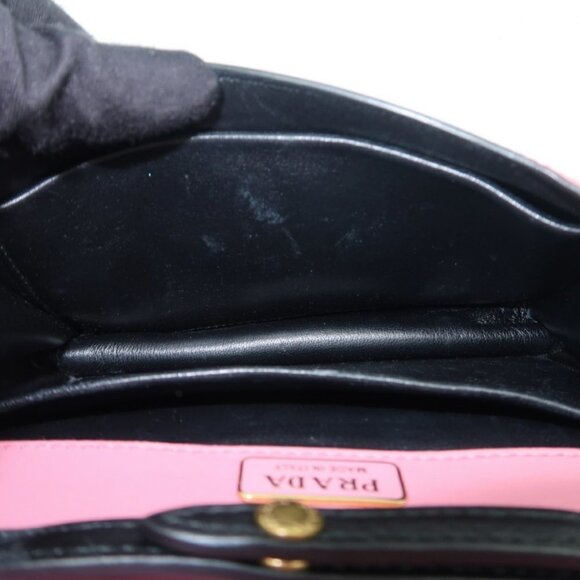 Prada Cahier Pink & Black Leather Shoulder Bag - Picture 9 of 12